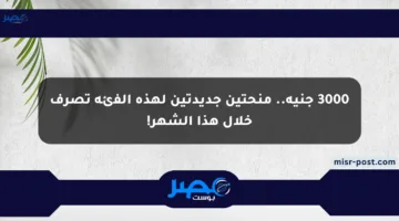 3000 جنيه.. منحتين جديدتين لهذه الفئة تصرف خلال هذا الشهر!